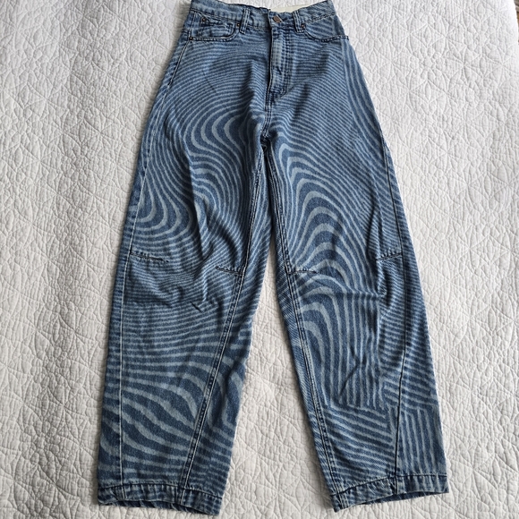 Urban Outfitters BDG Extreme Baggy Jean Psychedelic Wavy Print - Picture 4 of 16